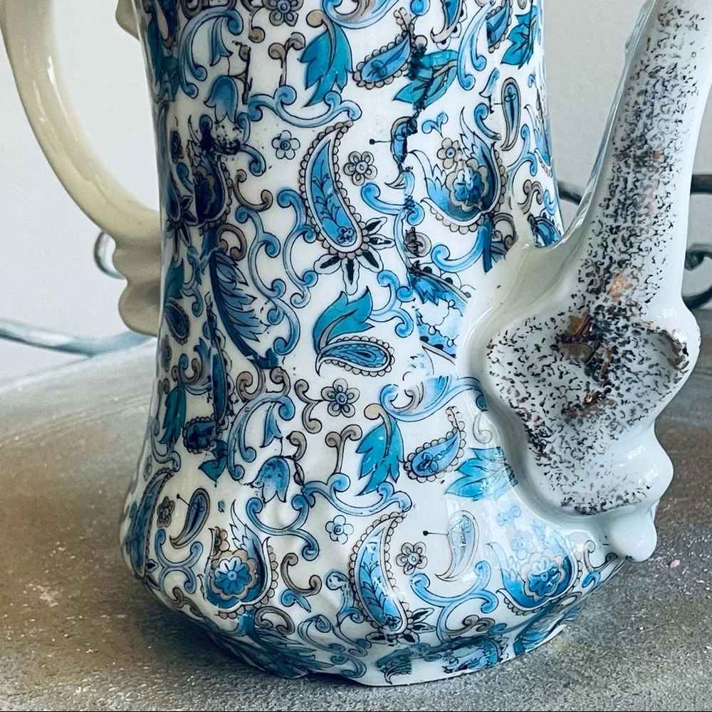 Lefton China Vintage Hand Painted Coffee / Tea  Pot # NE1972